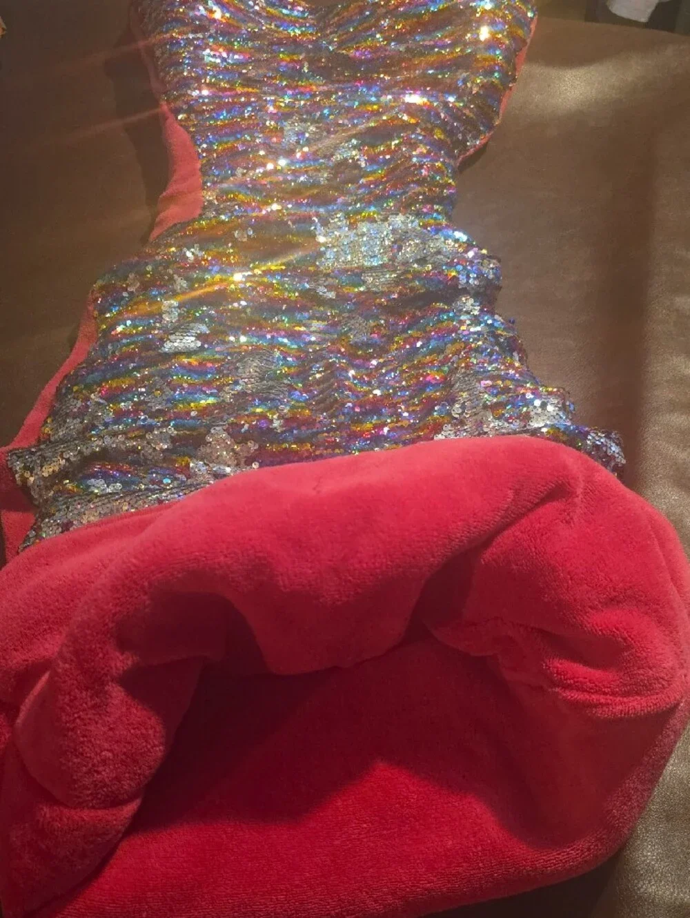 Cynthia Rowley Multicolor wearable flip-sequin mermaid tail blanket or dress-up